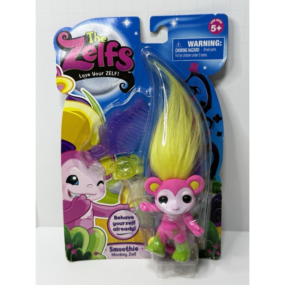 New The Zelfs Smoothie Monkey Zelf Troll Girls Toy Retired Discontinued Rare